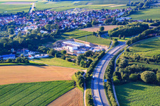 Vue oblique de Centrale géothermique de Pfalzwerke geofuture GmbH à Insheim sur l'A65 à Insheim dans le département Rhénanie-Palatinat, Allemagne
