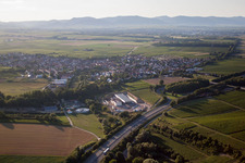 Vue aérienne de Chantier de la centrale géothermique sur l'A65 à Insheim dans le département Rhénanie-Palatinat, Allemagne