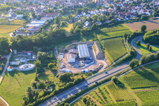 Centrale géothermique de Pfalzwerke geofuture GmbH à Insheim sur l'A65 à Insheim dans le département Rhénanie-Palatinat, Allemagne depuis l'avion