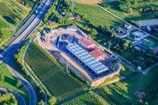 Vue aérienne de Centrale géothermique de Pfalzwerke geofuture GmbH à Insheim sur l'A65 à Insheim dans le département Rhénanie-Palatinat, Allemagne