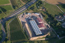 Vue oblique de Chantier de la centrale géothermique sur l'A65 à Insheim dans le département Rhénanie-Palatinat, Allemagne