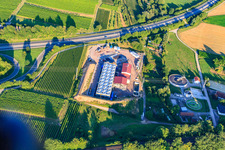 Centrale géothermique de Pfalzwerke geofuture GmbH à Insheim sur l'A65 à Insheim dans le département Rhénanie-Palatinat, Allemagne d'en haut