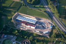 Chantier de la centrale géothermique sur l'A65 à Insheim dans le département Rhénanie-Palatinat, Allemagne hors des airs