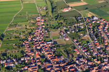 Vue aérienne de Schildaweg à Oberotterbach dans le département Rhénanie-Palatinat, Allemagne