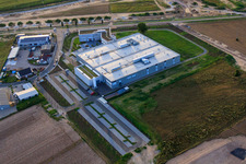 Vue oblique de Nouveau bâtiment DBK David + Baader GmbH à Rülzheim dans le département Rhénanie-Palatinat, Allemagne