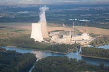 Vue aérienne de Centrale nucléaire du sud-ouest à Philippsburg dans le département Bade-Wurtemberg, Allemagne