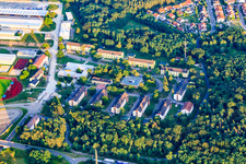 Vue aérienne de Caserne du Südpfalz à le quartier Sondernheim in Germersheim dans le département Rhénanie-Palatinat, Allemagne