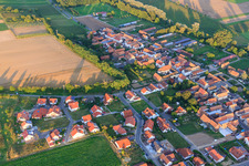 Vue aérienne de Dans les Kieseläckern à Herxheimweyher dans le département Rhénanie-Palatinat, Allemagne