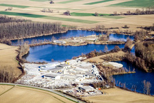 Photographie aérienne de Étang de carrière à Neupotz dans le département Rhénanie-Palatinat, Allemagne