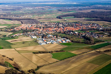 Quartier Liedolsheim in Dettenheim dans le département Bade-Wurtemberg, Allemagne vue du ciel