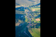 Vue oblique de Quartier Hüttenthal in Mossautal dans le département Hesse, Allemagne