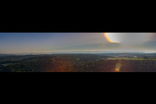 Vue aérienne de Aérodrome de vol à voile de Panorama à le quartier Vielbrunn in Michelstadt dans le département Hesse, Allemagne