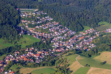 Vue aérienne de Unterflockenbach à Gorxheimertal dans le département Hesse, Allemagne