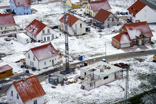 Vue aérienne de Nouvelle zone de développement NE, chantier Hoffmann à le quartier Schaidt in Wörth am Rhein dans le département Rhénanie-Palatinat, Allemagne
