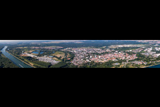 Vue aérienne de Panorama à Germersheim dans le département Rhénanie-Palatinat, Allemagne