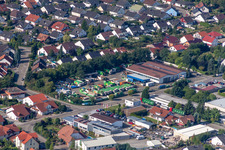Vue aérienne de Site de la déchetterie usine de tri des déchets et recyclage Rülzheim à Rülzheim dans le département Rhénanie-Palatinat, Allemagne