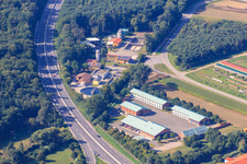 Vue aérienne de Station d'épuration des eaux usées pour l'entretien des routes à Kandel dans le département Rhénanie-Palatinat, Allemagne