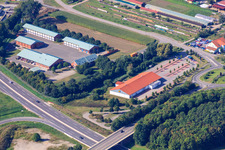 Vue aérienne de Station d'épuration des eaux usées pour l'entretien des routes à Kandel dans le département Rhénanie-Palatinat, Allemagne