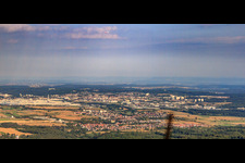 Vue aérienne de Vue vers Sindelfingen, chemin d'approche à le quartier Darmsheim in Sindelfingen dans le département Bade-Wurtemberg, Allemagne