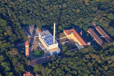 Vue aérienne de Manufacture nationale de céramique de majolique à le quartier Innenstadt-West in Karlsruhe dans le département Bade-Wurtemberg, Allemagne