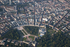 Photographie aérienne de Encerclez et verrouillez à le quartier Innenstadt-West in Karlsruhe dans le département Bade-Wurtemberg, Allemagne