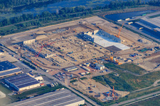 Enregistrement par drone de Zone industrielle d'Oberwald à le quartier Maximiliansau in Wörth am Rhein dans le département Rhénanie-Palatinat, Allemagne