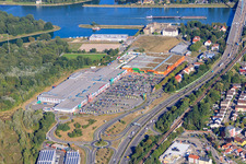 Photographie aérienne de Maximiliansau, Maximilianscenter 2 à Wörth am Rhein dans le département Rhénanie-Palatinat, Allemagne