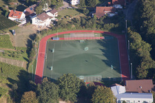 Vue aérienne de Ensemble d'installations sportives de l'École des sports de Bade-Sud à le quartier Steinbach in Baden-Baden dans le département Bade-Wurtemberg, Allemagne