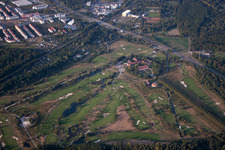 Quartier Beiertheim-Bulach in Karlsruhe dans le département Bade-Wurtemberg, Allemagne depuis l'avion