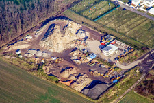 Vue aérienne de Recyclage des déchets de construction de Gaudier à le quartier Minderslachen in Kandel dans le département Rhénanie-Palatinat, Allemagne