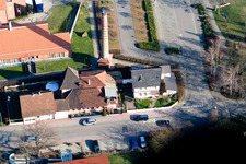 Vue aérienne de Salle des fêtes vue de l'ouest à Jockgrim dans le département Rhénanie-Palatinat, Allemagne