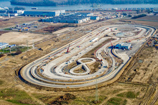 Vue aérienne de Piste d'essai des camions Daimler-Chrysler à Wörth am Rhein dans le département Rhénanie-Palatinat, Allemagne