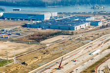 Vue aérienne de Piste d'essai des camions Daimler-Chrysler à Wörth am Rhein dans le département Rhénanie-Palatinat, Allemagne