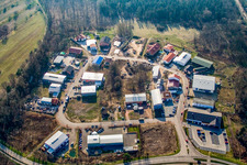 Vue aérienne de Zone industrielle de Mittelwegring à Jockgrim dans le département Rhénanie-Palatinat, Allemagne