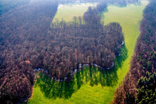 Vallée d'Otterbachtal à Kandel dans le département Rhénanie-Palatinat, Allemagne vue d'en haut
