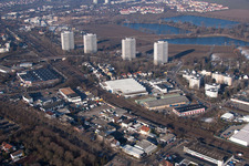Quartier Friesenheim in Ludwigshafen am Rhein dans le département Rhénanie-Palatinat, Allemagne hors des airs
