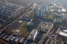 Vue aérienne de Terrain de la clinique de l'hôpital BG Klinik Ludwigshafen à le quartier Oggersheim in Ludwigshafen am Rhein dans le département Rhénanie-Palatinat, Allemagne