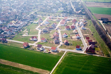 Nouvelle zone de développement NO à le quartier Schaidt in Wörth am Rhein dans le département Rhénanie-Palatinat, Allemagne depuis l'avion