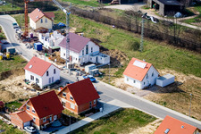 Vue aérienne de Nouvelle zone de développement NE, Hoffmann à le quartier Schaidt in Wörth am Rhein dans le département Rhénanie-Palatinat, Allemagne