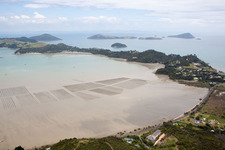 Vue oblique de Coromandel dans le département Waïkato, Nouvelle-Zélande