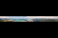 Vue aérienne de Panorama à Coromandel dans le département Waïkato, Nouvelle-Zélande