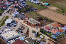 Vue oblique de Zone commerciale à Freckenfeld dans le département Rhénanie-Palatinat, Allemagne