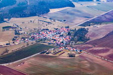 Vue aérienne de Seidingstadt dans le département Thuringe, Allemagne