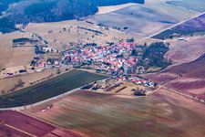 Vue aérienne de Seidingstadt dans le département Thuringe, Allemagne
