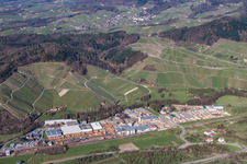 Vue aérienne de Site de scierie dans le district d'Obeachern à Achern dans le département Bade-Wurtemberg, Allemagne