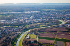 Vue aérienne de Jahnallee à le quartier Niederbühl in Rastatt dans le département Bade-Wurtemberg, Allemagne