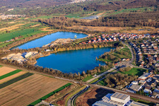 Vue aérienne de Piscine extérieure Muggensturm à Kaltenbachsee à Muggensturm dans le département Bade-Wurtemberg, Allemagne