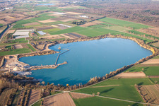 Vue aérienne de Gravière du sud à Durmersheim dans le département Bade-Wurtemberg, Allemagne
