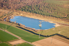 Photographie aérienne de Gravière à Hardtwald à Durmersheim dans le département Bade-Wurtemberg, Allemagne
