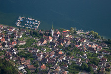 Vue aérienne de Zone riveraine de l'Obersee - Lac de Constance dans le district de Bodman à Sipplingen dans le département Bade-Wurtemberg, Allemagne